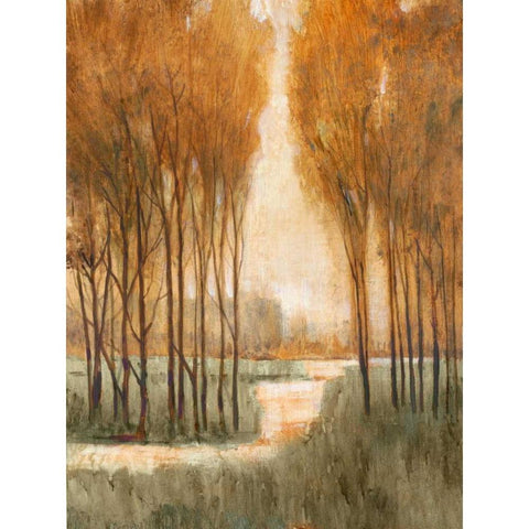 Golden Forest I Black Modern Wood Framed Art Print with Double Matting by OToole, Tim