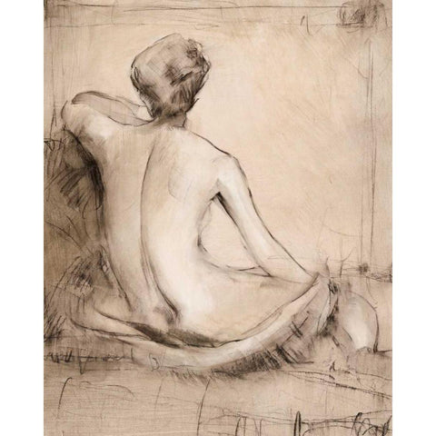 Neutral Nude Study I Gold Ornate Wood Framed Art Print with Double Matting by OToole, Tim