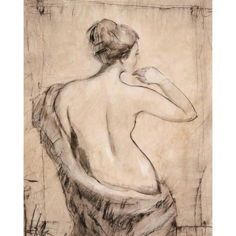 Neutral Nude Study II Gold Ornate Wood Framed Art Print with Double Matting by OToole, Tim