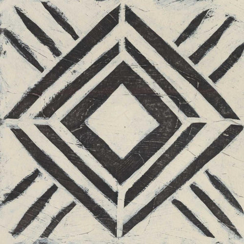 Tribal Patterns V Black Modern Wood Framed Art Print by Vess, June Erica