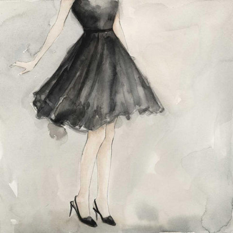 Little Black Dress I Black Modern Wood Framed Art Print by Meagher, Megan