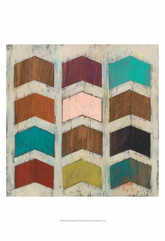 Chevron Matrix II Black Ornate Wood Framed Art Print with Double Matting by Vess, June Erica