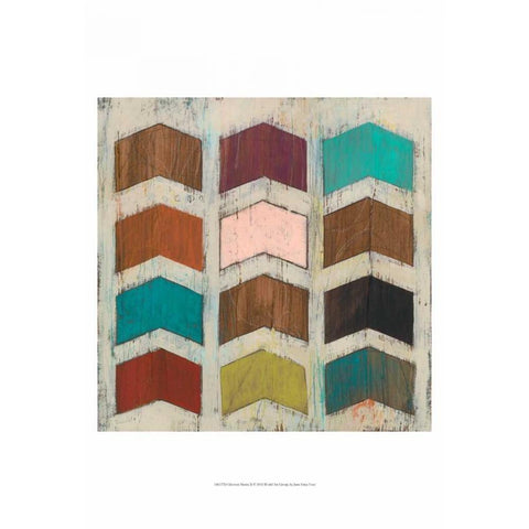 Chevron Matrix II White Modern Wood Framed Art Print by Vess, June Erica