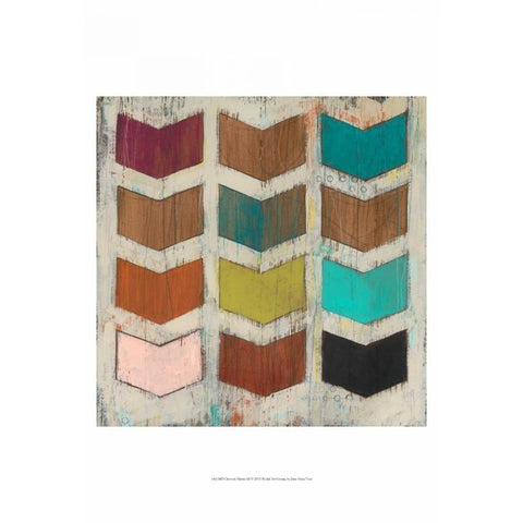 Chevron Matrix III White Modern Wood Framed Art Print by Vess, June Erica