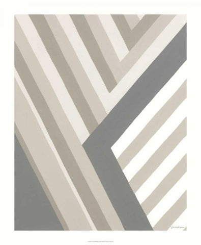 Neutral Rhythm I White Modern Wood Framed Art Print with Double Matting by Lam, Venna