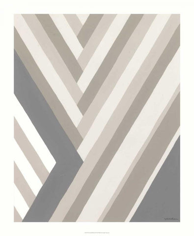 Neutral Rhythm II White Modern Wood Framed Art Print with Double Matting by Lam, Venna