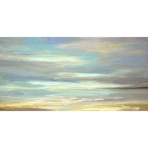 Golden Beach Black Modern Wood Framed Art Print by Finch, Sheila