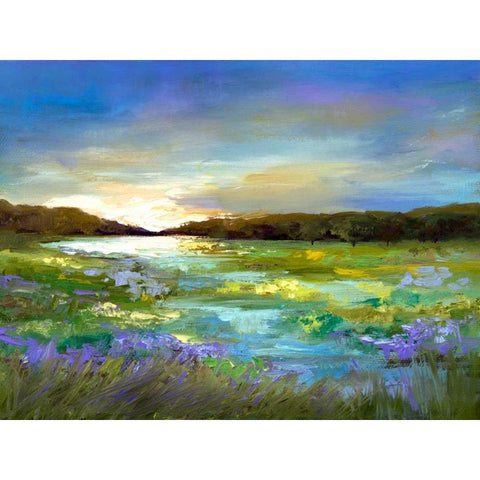 Radiant Evening White Modern Wood Framed Art Print by Finch, Sheila