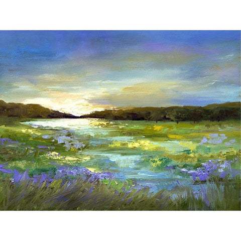 Radiant Evening White Modern Wood Framed Art Print by Finch, Shiela