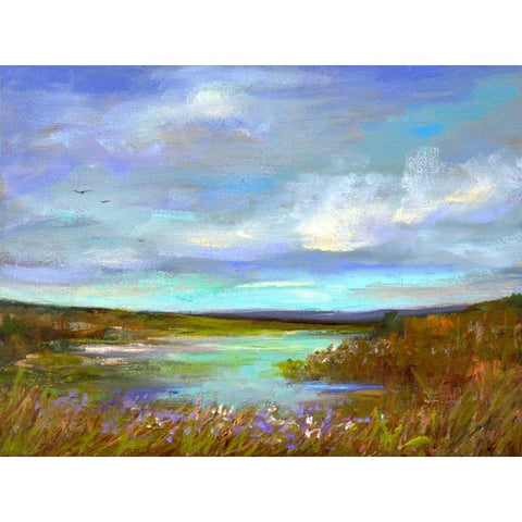 Tranquil View White Modern Wood Framed Art Print by Finch, Sheila