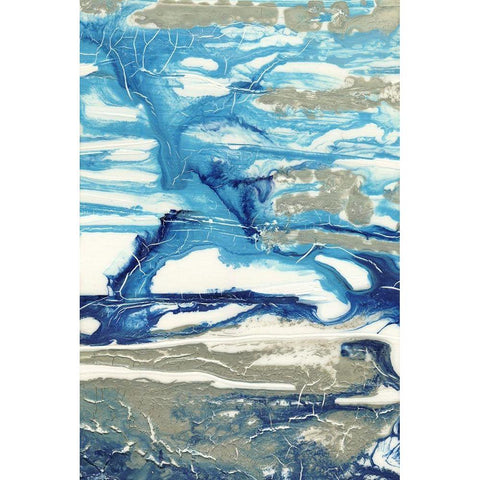 Glacial Stream II Black Modern Wood Framed Art Print with Double Matting by Lam, Vanna