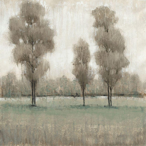 Shimmering Trees I White Modern Wood Framed Art Print by OToole, Tim