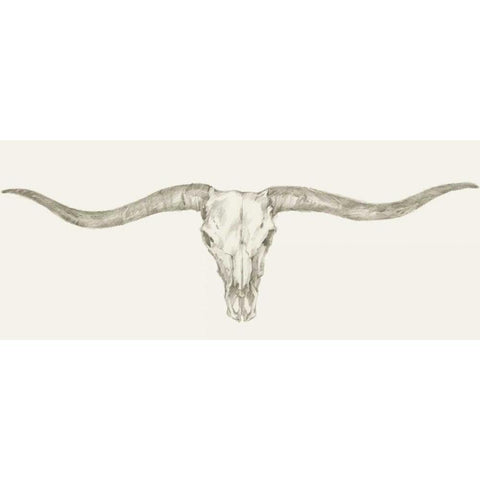 Western Skull Mount III Gold Ornate Wood Framed Art Print with Double Matting by Harper, Ethan