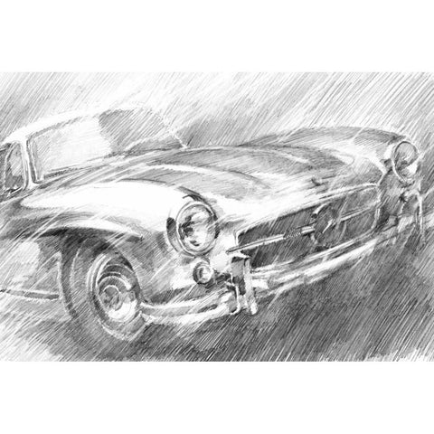 Sports Car Study I White Modern Wood Framed Art Print by Harper, Ethan