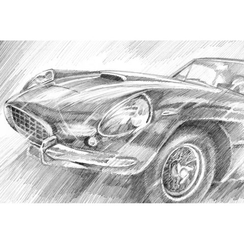 Sports Car Study II Black Modern Wood Framed Art Print with Double Matting by Harper, Ethan