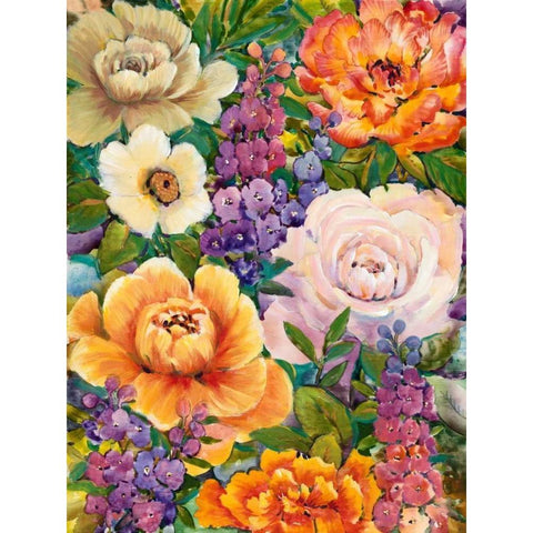 Flower Bouquet I Gold Ornate Wood Framed Art Print with Double Matting by OToole, Tim