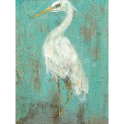 Seaspray Heron II White Modern Wood Framed Art Print by Goldberger, Jennifer