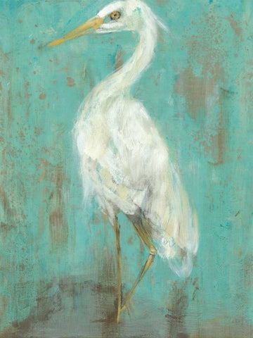 Seaspray Heron II Black Ornate Wood Framed Art Print with Double Matting by Goldberger, Jennifer