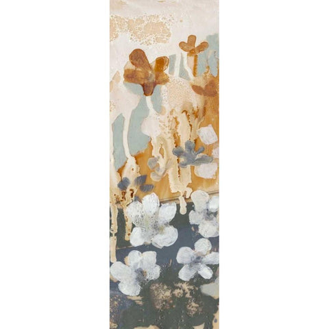 Drippy Flower Abstract II White Modern Wood Framed Art Print by Goldberger, Jennifer