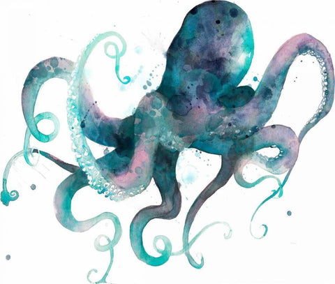 Tentacles II Black Ornate Wood Framed Art Print with Double Matting by Popp, Grace