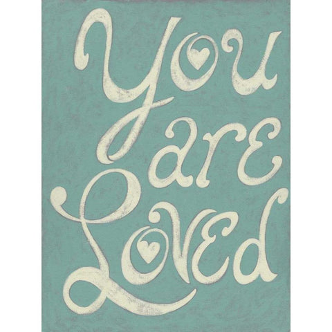 You Are Loved Black Modern Wood Framed Art Print with Double Matting by Zarris, Chariklia