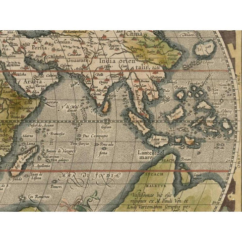 Antique World Map Grid VI Black Modern Wood Framed Art Print with Double Matting by Vision Studio