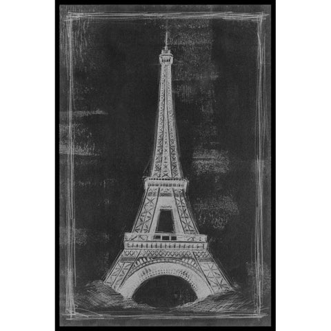 European Icon Blueprint I Black Modern Wood Framed Art Print with Double Matting by Harper