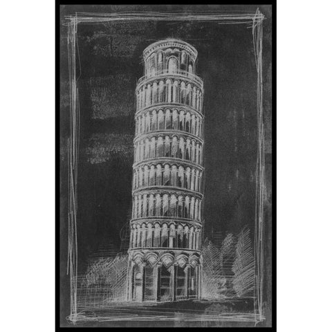 European Icon Blueprint II Black Modern Wood Framed Art Print by Harper