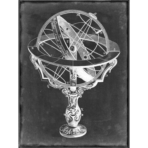 Armillary Sphere on Charcoal II Gold Ornate Wood Framed Art Print with Double Matting by Studio