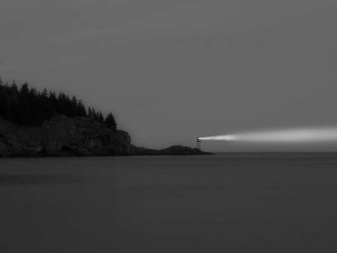 Lighthouse Watch I White Modern Wood Framed Art Print with Double Matting by McLoughlin, James