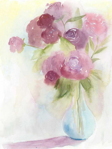 Glowing Bouquet I White Modern Wood Framed Art Print with Double Matting by Popp, Grace