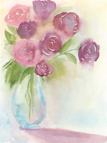 Glowing Bouquet II Black Ornate Wood Framed Art Print with Double Matting by Popp, Grace