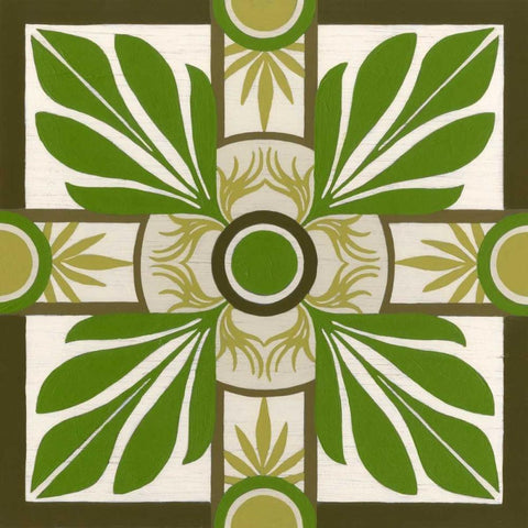 Non-Embellished Palm Motif I White Modern Wood Framed Art Print by Vess, June Erica