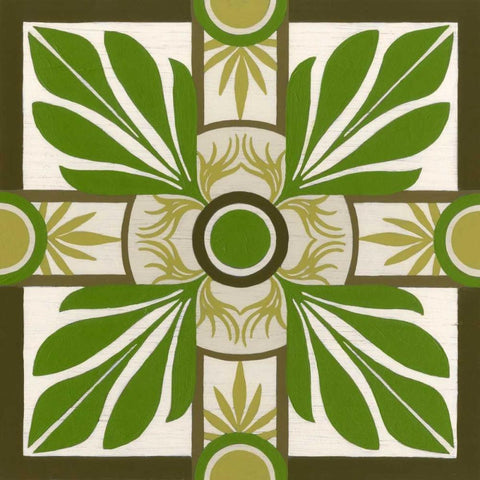 Non-Embellished Palm Motif I White Modern Wood Framed Art Print with Double Matting by Vess, June Erica