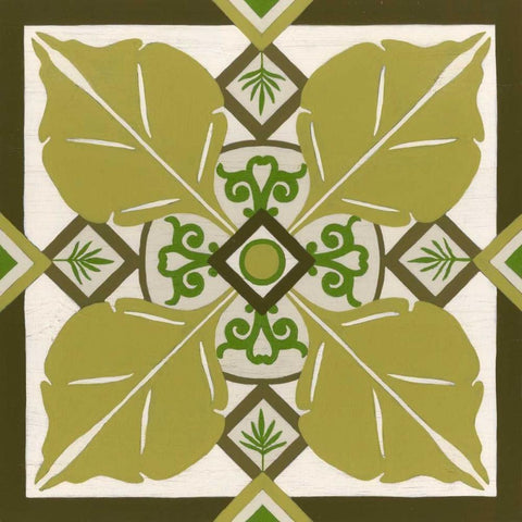 Non-Embellished Palm Motif III White Modern Wood Framed Art Print by Vess, June Erica