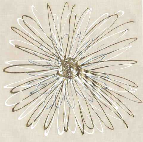 Atomic Flower I White Modern Wood Framed Art Print with Double Matting by Stramel, Renee W.