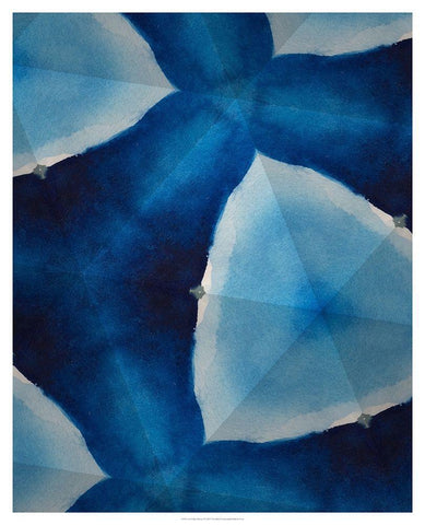 Custom Indigo Daydream VIII (MHF) Black Ornate Wood Framed Art Print with Double Matting by Stramel, Renee W.