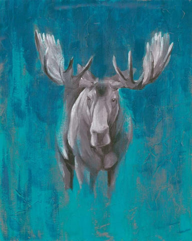 Contemporary Cervidae I White Modern Wood Framed Art Print with Double Matting by Popp, Grace