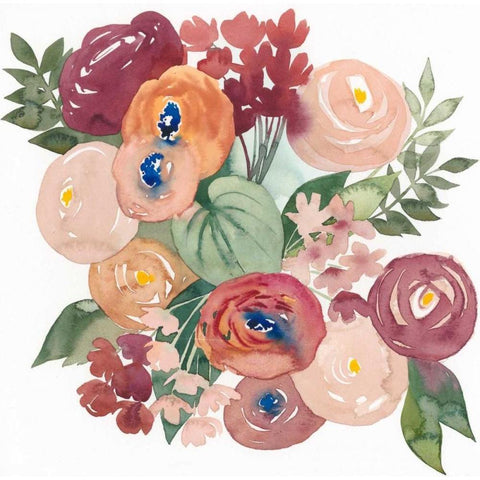 Pirouette Posy I Gold Ornate Wood Framed Art Print with Double Matting by Popp, Grace