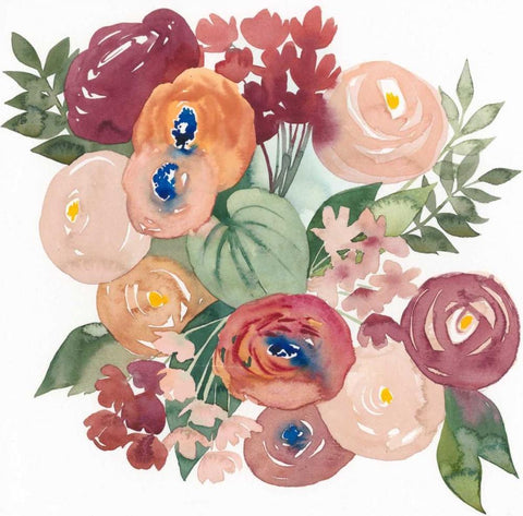 Pirouette Posy I White Modern Wood Framed Art Print with Double Matting by Popp, Grace