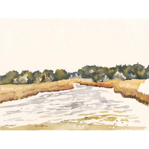 Minimalist Coastline II Black Modern Wood Framed Art Print with Double Matting by Miller, Dianne