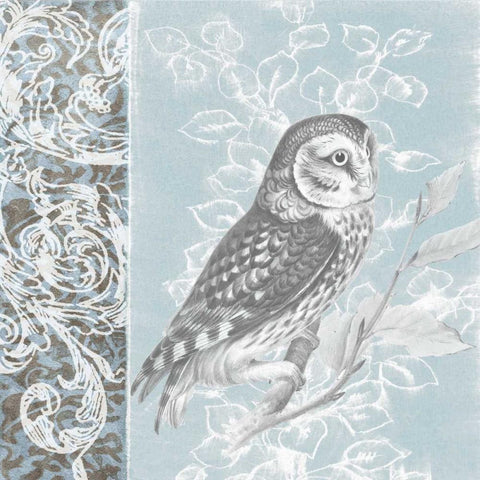 Owl Filigree II White Modern Wood Framed Art Print by Studio W