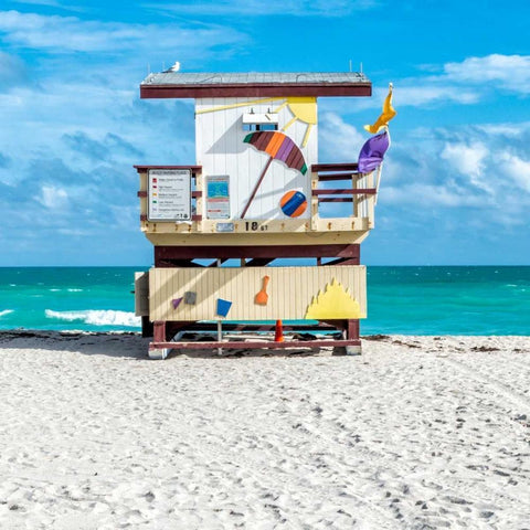 Miami Beach IV Black Modern Wood Framed Art Print by Silver, Richard