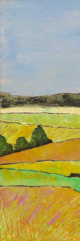 Pastel Hills I White Modern Wood Framed Art Print with Double Matting by Altug, Mehmet