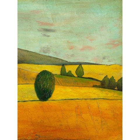 Pastel Hills IV Black Modern Wood Framed Art Print with Double Matting by Altug, Mehmet