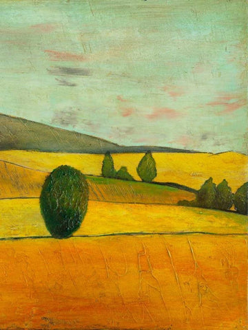 Pastel Hills IV White Modern Wood Framed Art Print with Double Matting by Altug, Mehmet