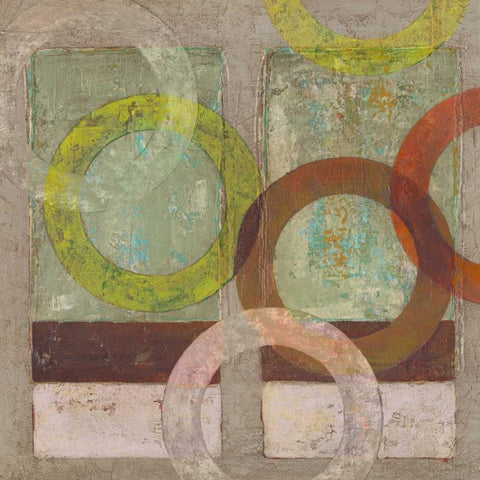Circles Textured II Black Ornate Wood Framed Art Print with Double Matting by Altug, Mehmet