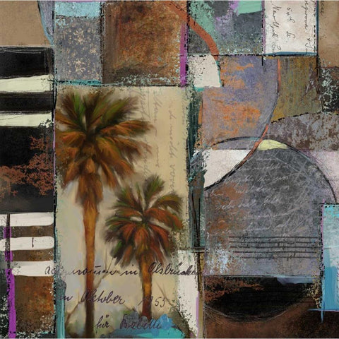 Abstract Palms I Gold Ornate Wood Framed Art Print with Double Matting by Novak, Rick
