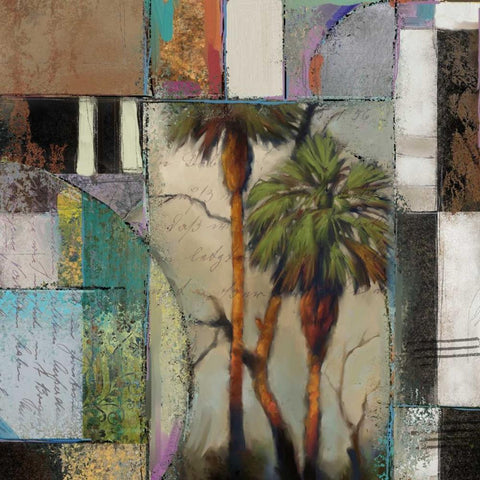 Abstract Palms II Black Ornate Wood Framed Art Print with Double Matting by Novak, Rick