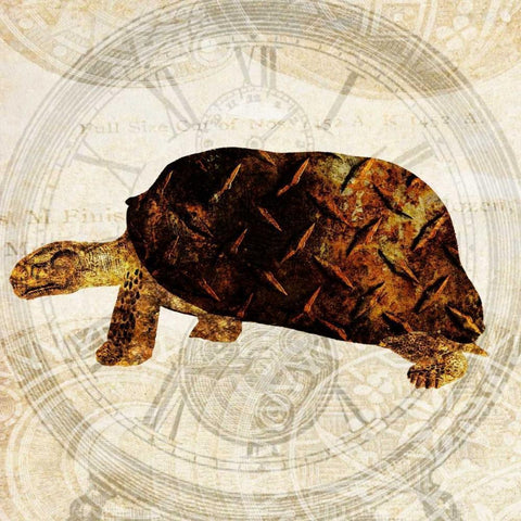 Steam Punk Turtle I Gold Ornate Wood Framed Art Print with Double Matting by Ilosky, Pam